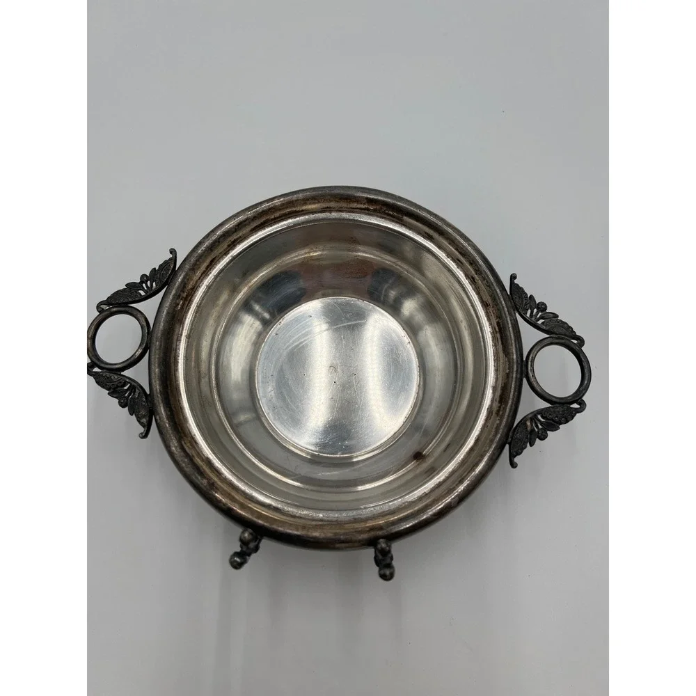 Barbour Bros Silver Quadruple Plate Butter‎ Dish with Lid Floral Engraving